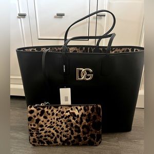 Dolce & Gabbana DG Large fefe leather shopper